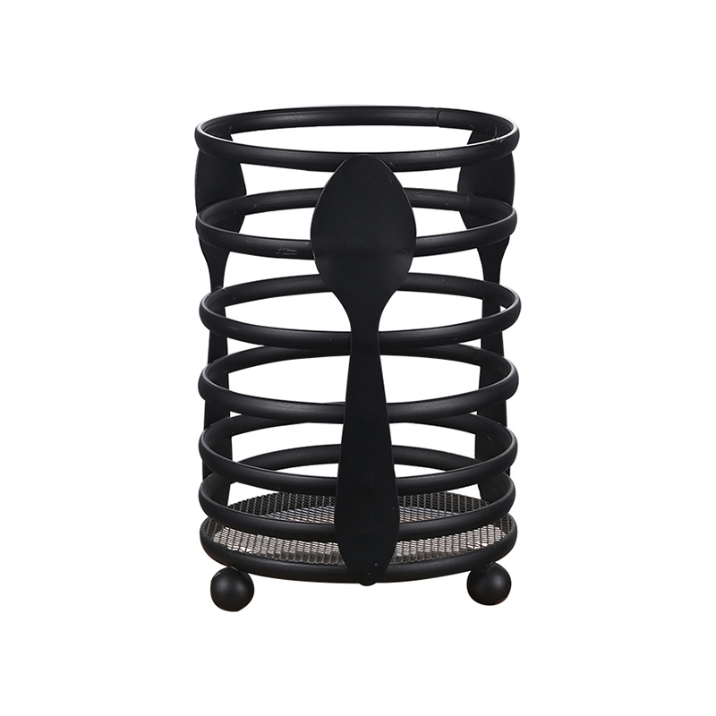 Electroplated Iron Cylindrical Cutlery Rack